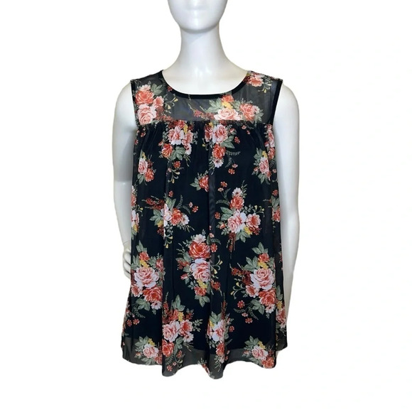 Bobbie Brooks Tops - Bobbie Brooks Size Small Women’s Black Floral Sleeveless Tank Top